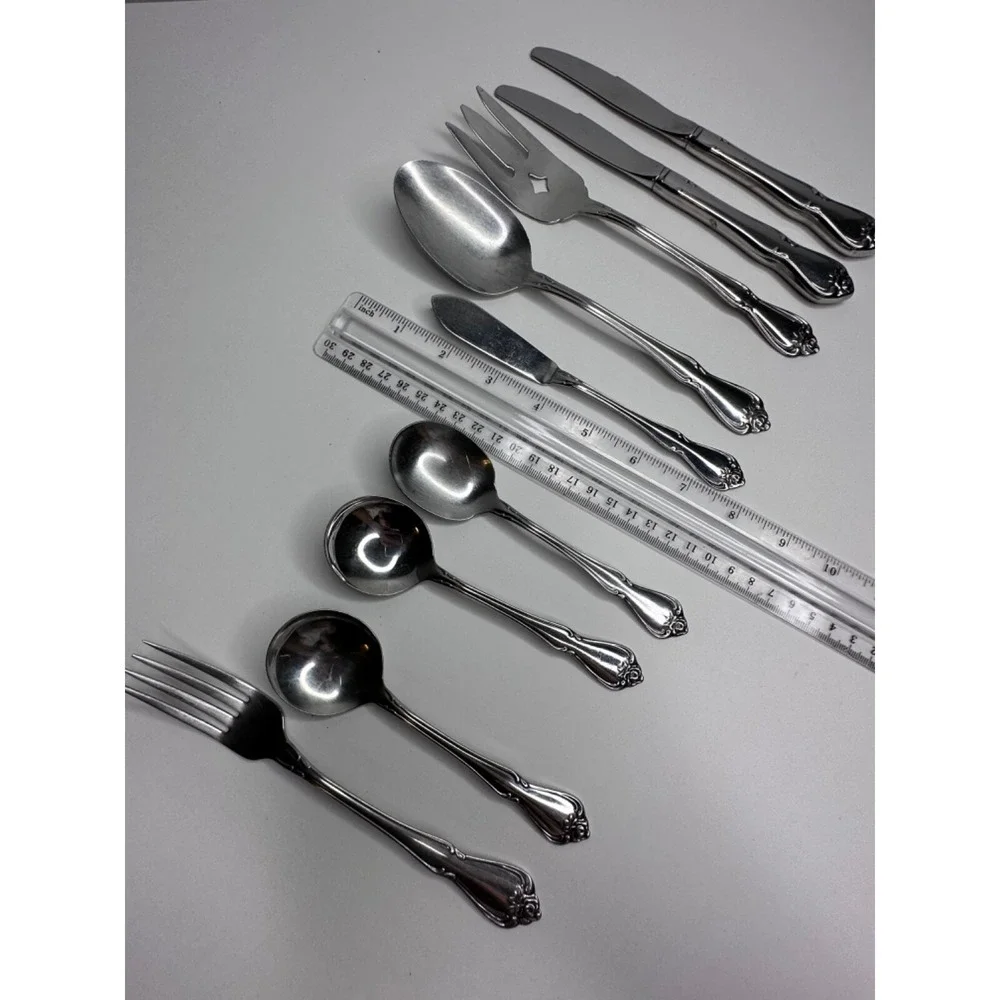 Oneida‎ Arbor Rose Stainless Flatware Set 9 Pc Replacement Serving Soup Fork